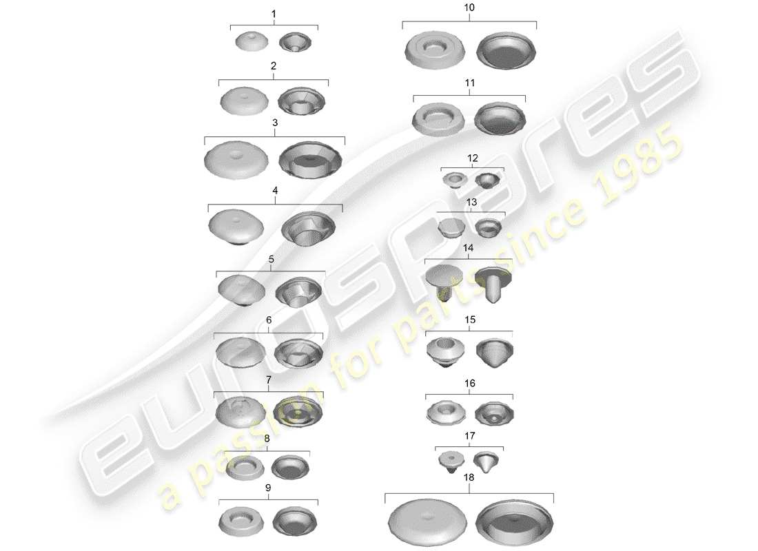 porsche 2017 (991-2 turbo) diagramma delle parti della spina