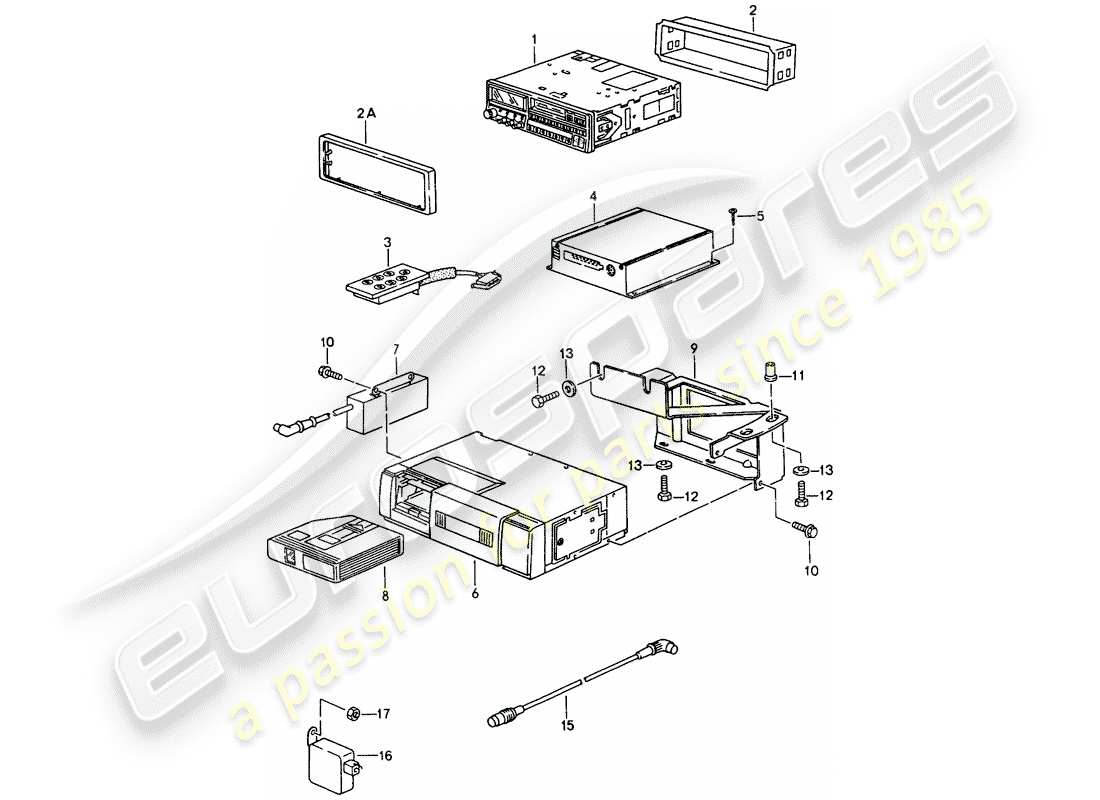 porsche 1996 (993) unità radio - amplificatore - f >> 99-ts371 089 - d >> - mj 1995 diagramma delle parti