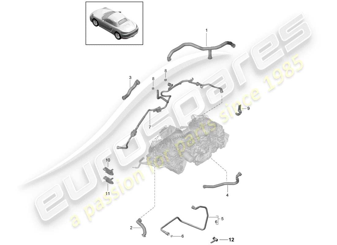 porsche 2017 (718 boxster) basamento diagramma delle parti