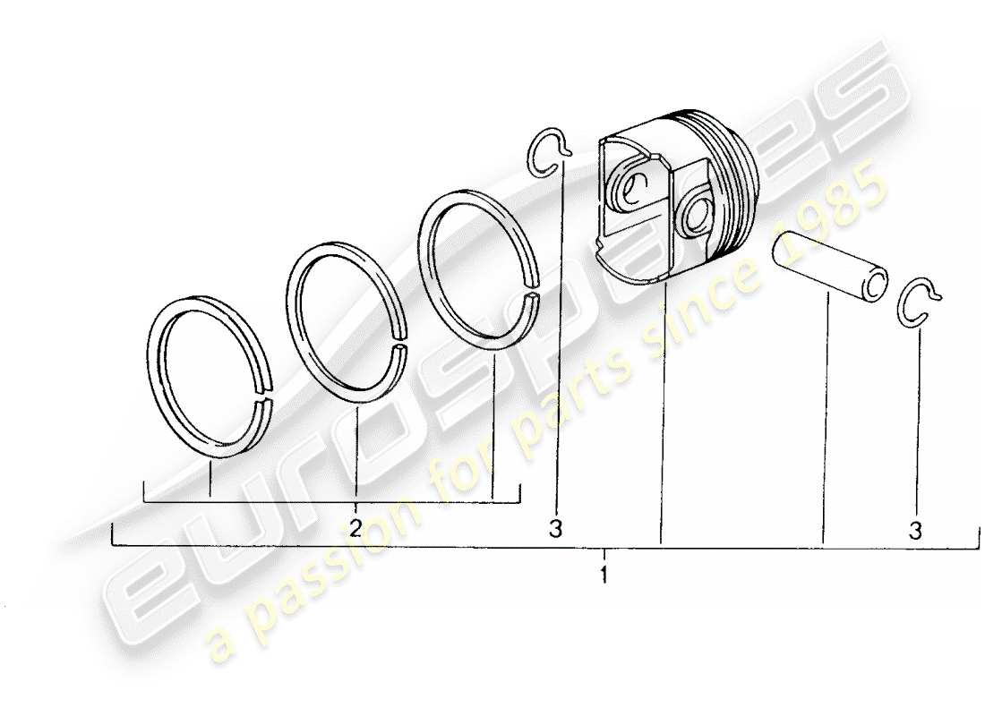 porsche 2004 (996) pistone diagramma delle parti
