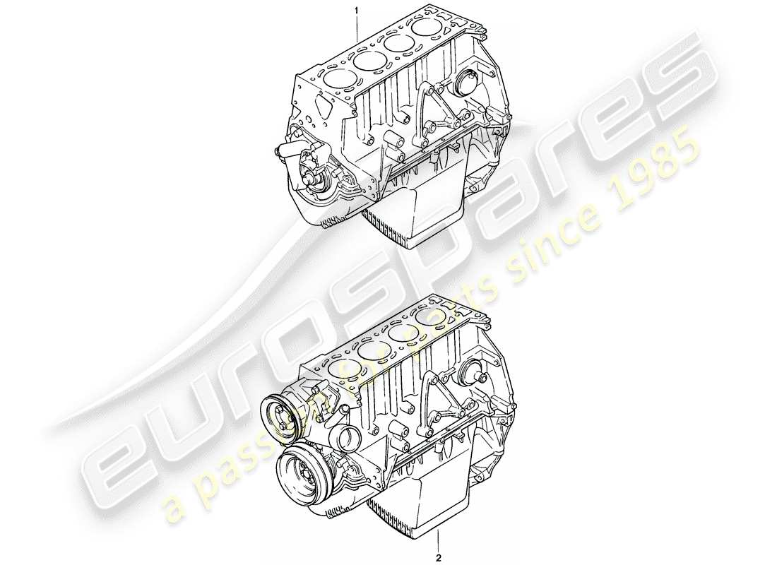 porsche 1978 (924) motore corto - con: - albero motore - pistone - pompa olio schema delle parti