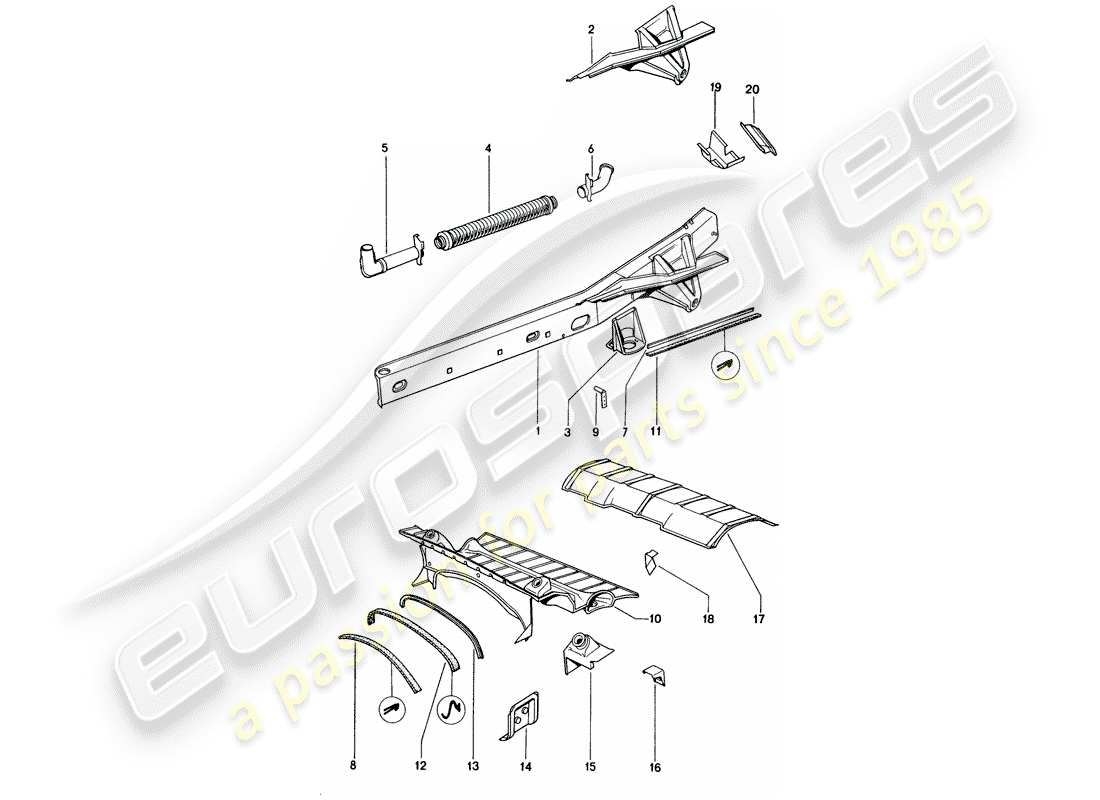 porsche 1976 (914) diagramma delle parti del telaio