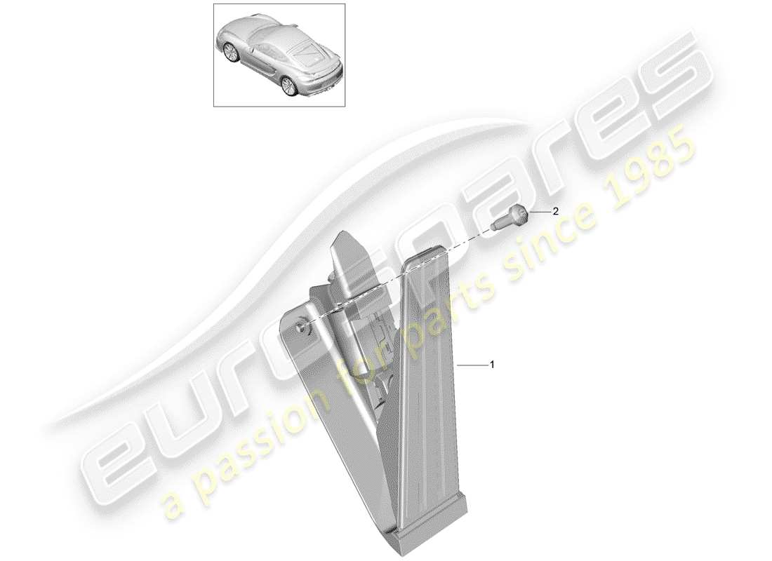 porsche 2016 (981 cayman gt4) pedali schema delle parti