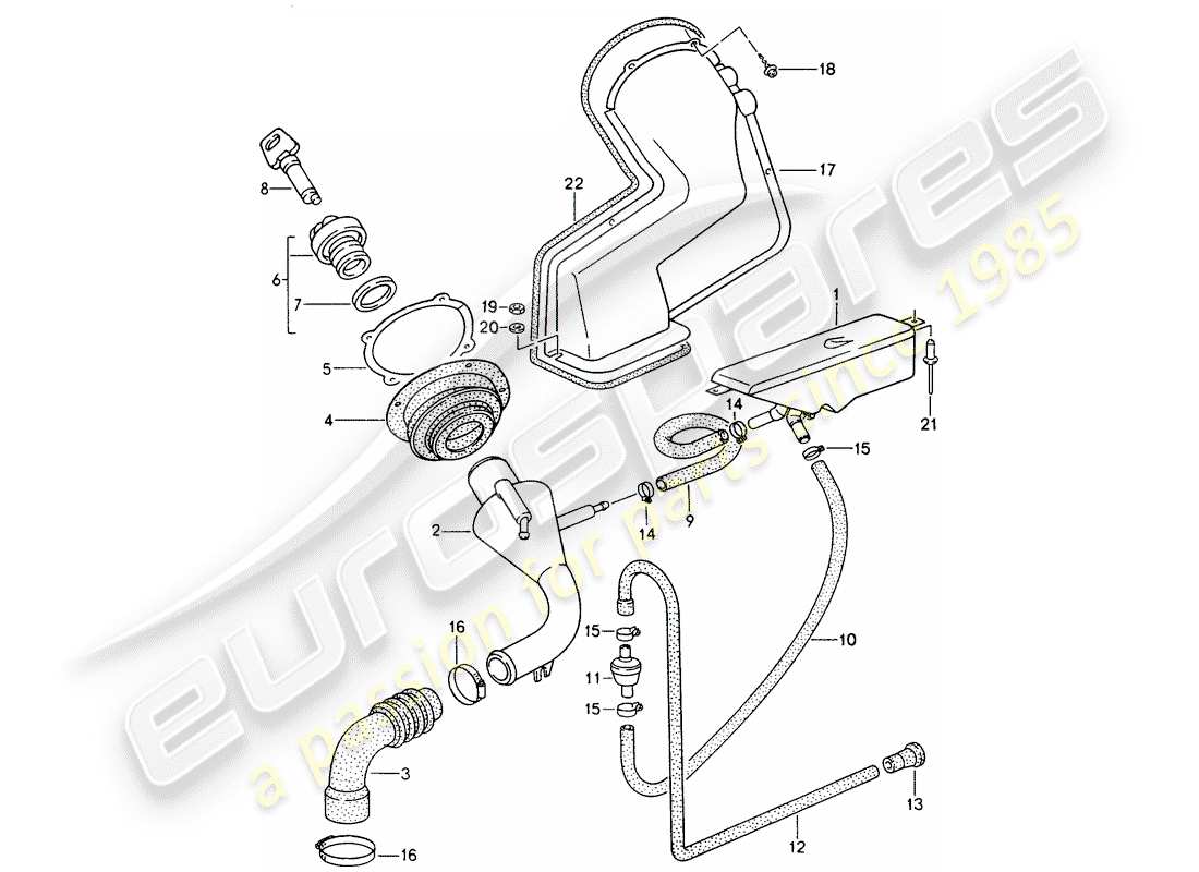 porsche 1995 (968) collo di riempimento diagramma delle parti