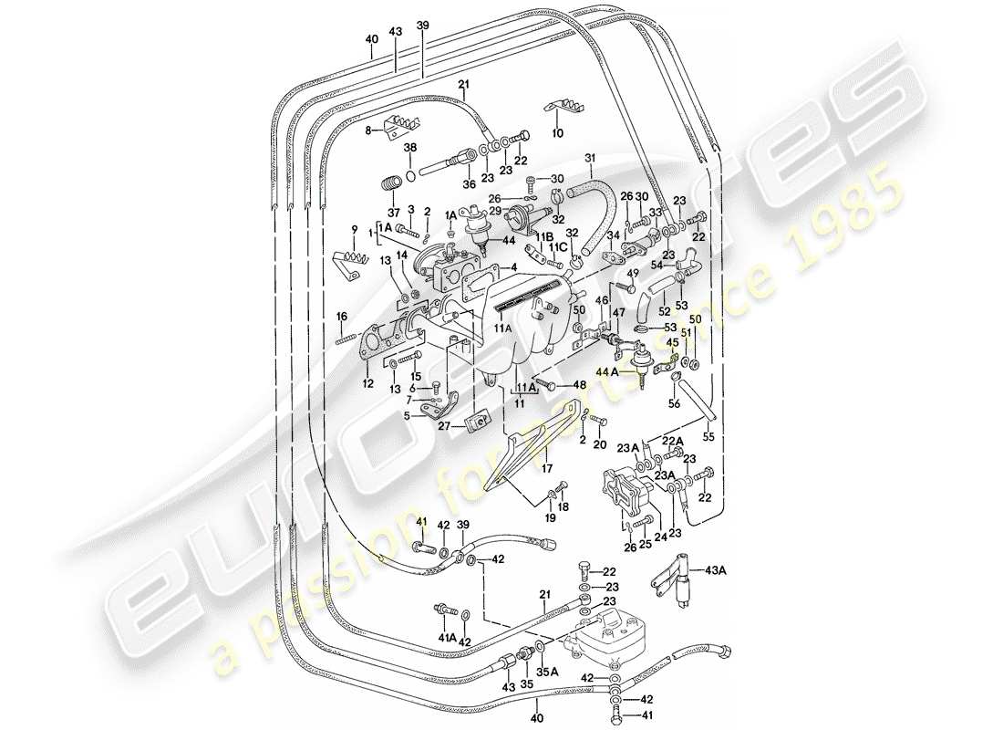 porsche 1978 (924) per-k-jetronic diagramma delle parti