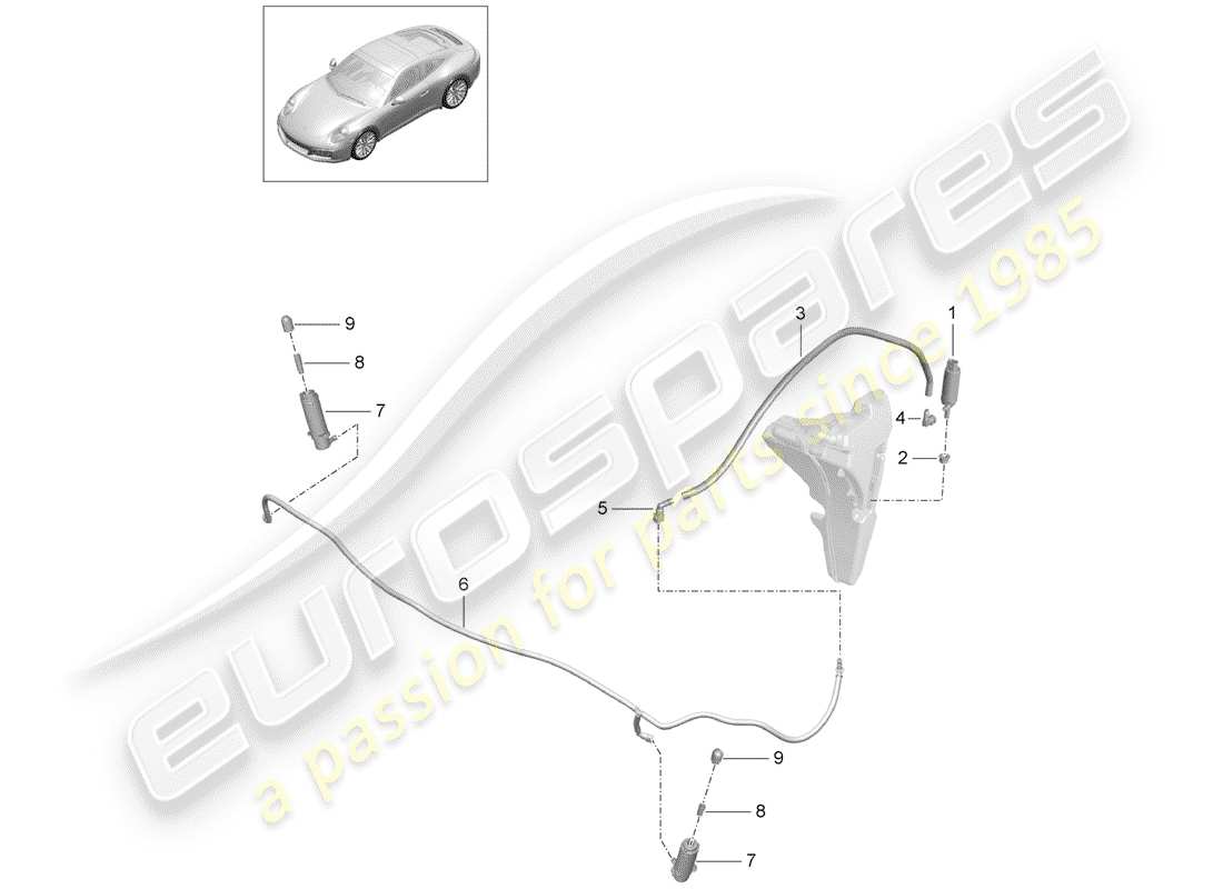 porsche 2017 (991-2) schema delle parti del sistema rondella