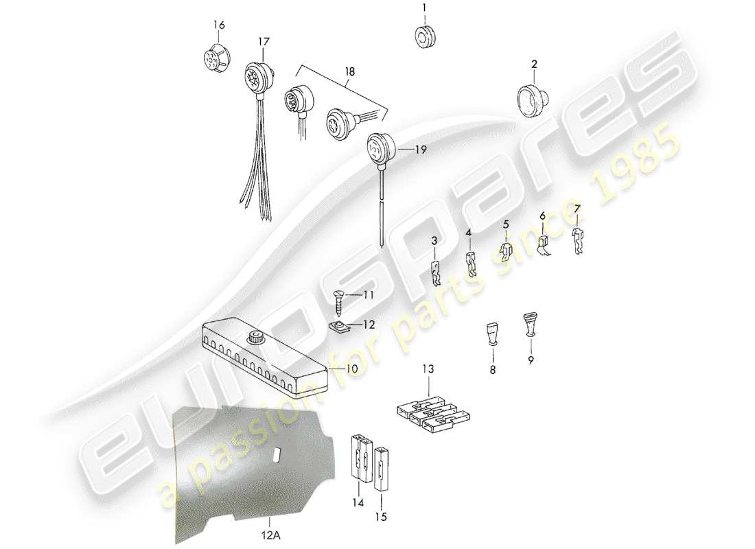 porsche 1966 (911/912) gomme - connettore diagramma delle parti