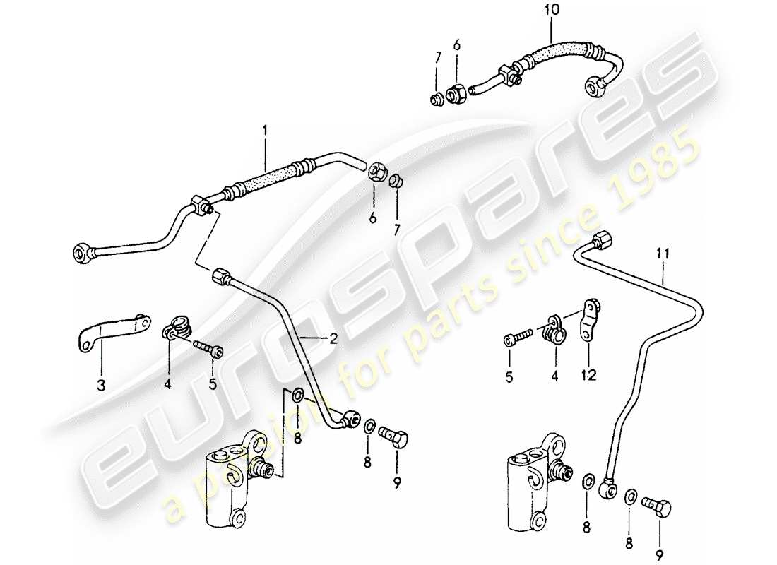 porsche 1990 (964) alimentazione olio - tenditore - catena diagramma delle parti