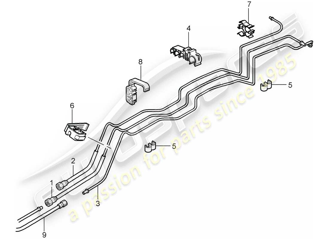 porsche 2009 997-2 turbo / gt2 sistema di alimentazione carburante diagramma delle parti