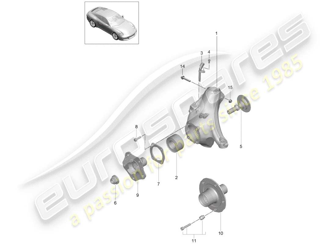 porsche 2019 (991-2) portaruota diagramma delle parti