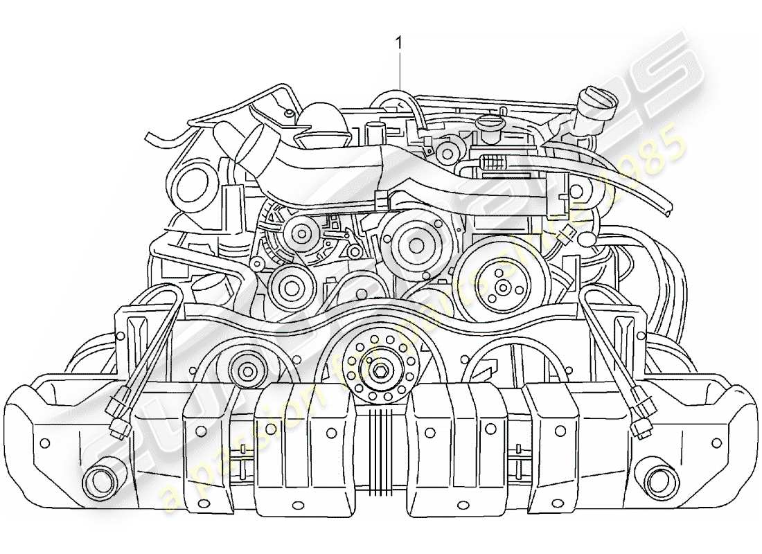porsche 2003 (996 turbo / gt2) motore di ricambio - - - pronto per l'installazione - solo - incluso - radiatore carburante schema particolare