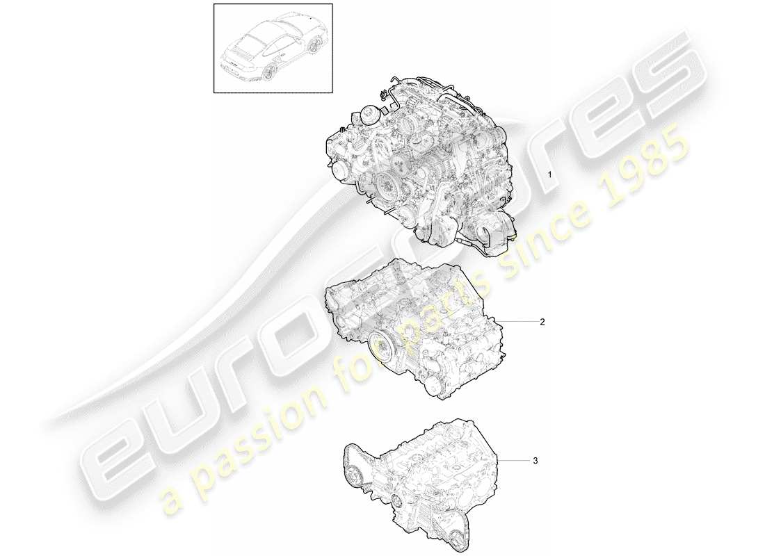porsche 2012 (997-2 turbo / gt2 rs) motore sostitutivo diagramma delle parti