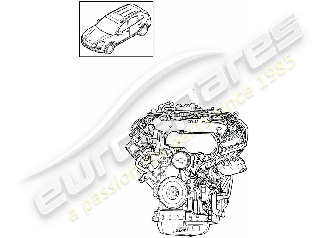 porsche 2015 (cayenne e2 92a) motore sostitutivo diagramma delle parti