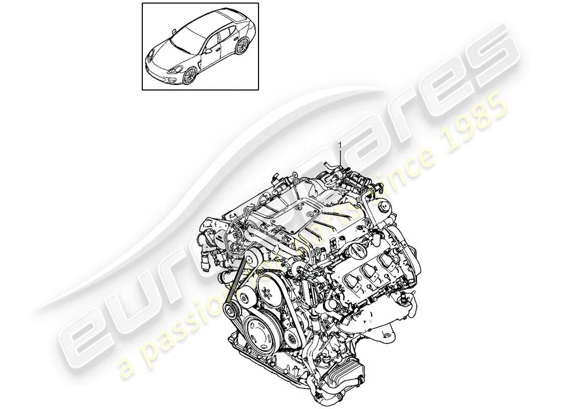 porsche 2011 (panamera 970) motore di sostituzione schema delle parti