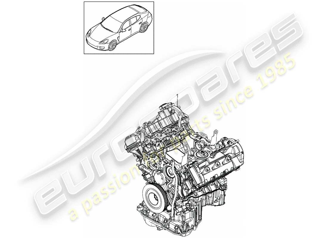 porsche 2016 (panamera 970) blocco lungo diagramma delle parti
