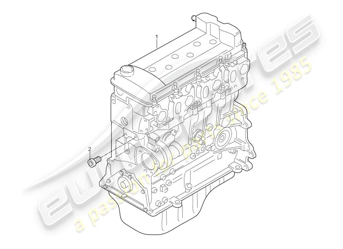porsche 2006 (cayenne e1 9pa) motore di base composto da: coperchio valvole testata del cilindro carter carter coppa dell'olio della trasmissione a manovella d - mj 2004>> diagramma delle parti