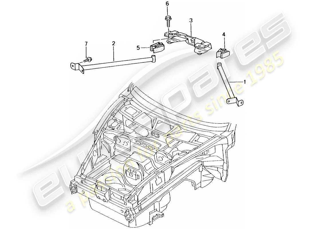 porsche 2003 (996 turbo / gt2) punte a cupola diagramma delle parti