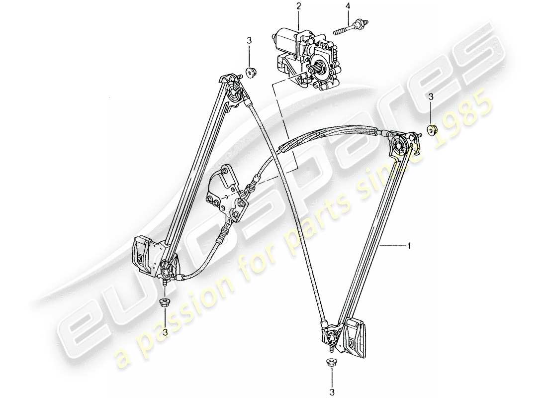 porsche 2005 (996) regolatore della finestra diagramma delle parti