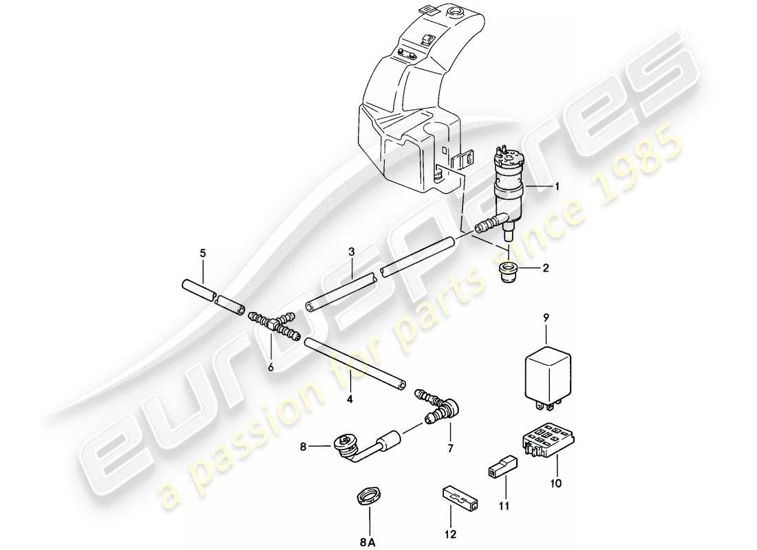 porsche 1979 (924) impianto rondella - d - mj 1979>> schema delle parti