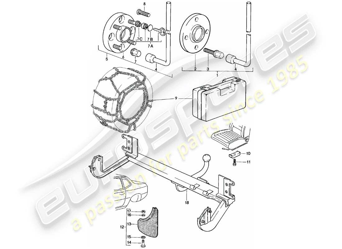 porsche 1983 (924) accessori diagramma delle parti