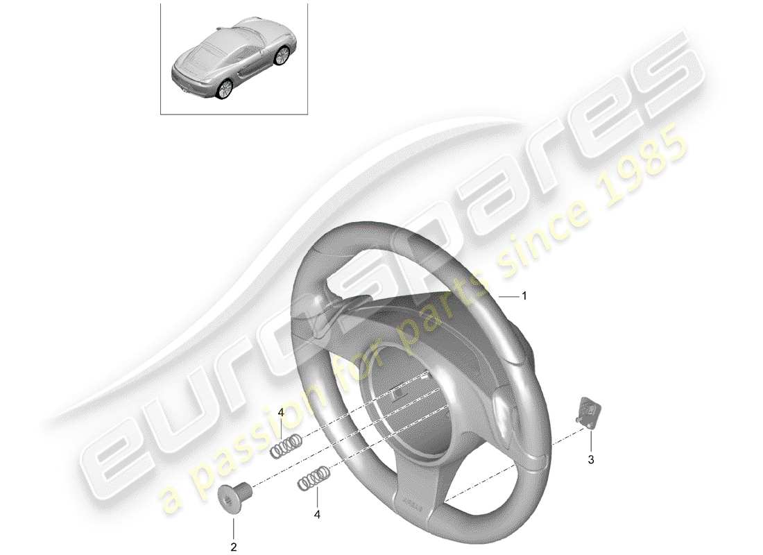 porsche 2015 (981 cayman) volanti schema delle parti