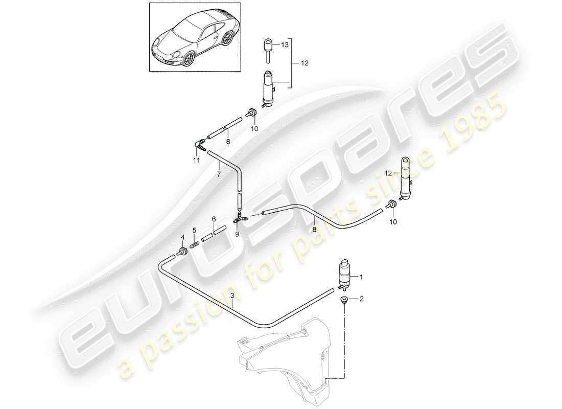 porsche 2009 (997-2) impianto rondella diagramma delle parti