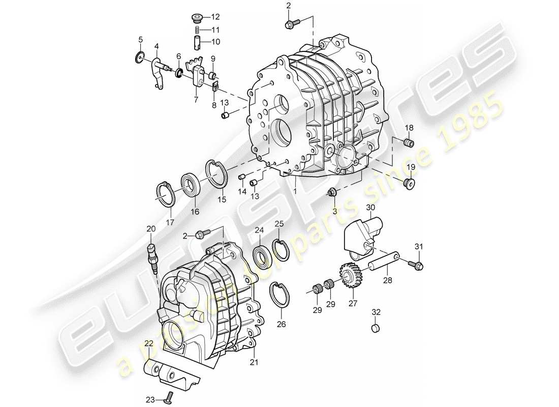 porsche 2009 997-2 turbo / gt2 scatola di ingranaggi diagramma delle parti
