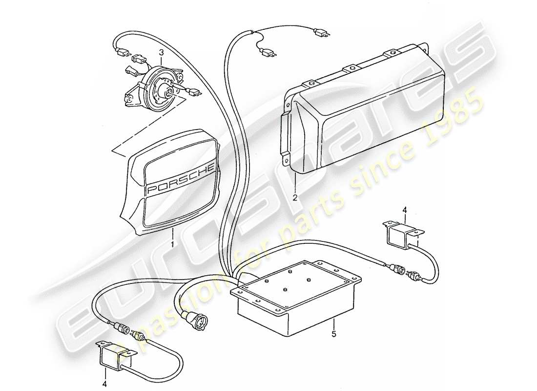 porsche 1990 (928) airbag - unità interruttore - d - mj 1990>> schema delle parti