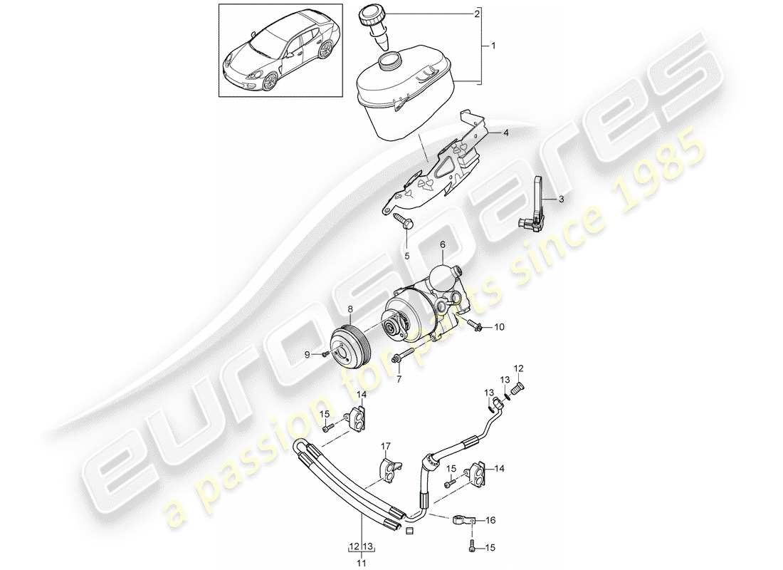 porsche 2013 (panamera 970) schema delle parti servosterzo
