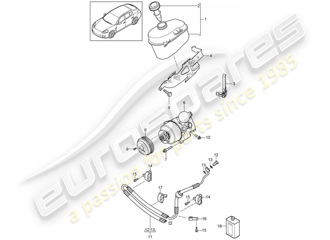 porsche 2013 (panamera 970) schema delle parti servosterzo