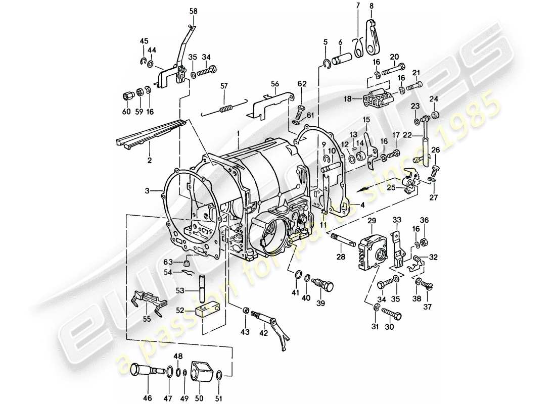 porsche 1985 (928) cambio automatico - scatola cambio - 2 - d - mj 1983>> - mj 1983 schema delle parti