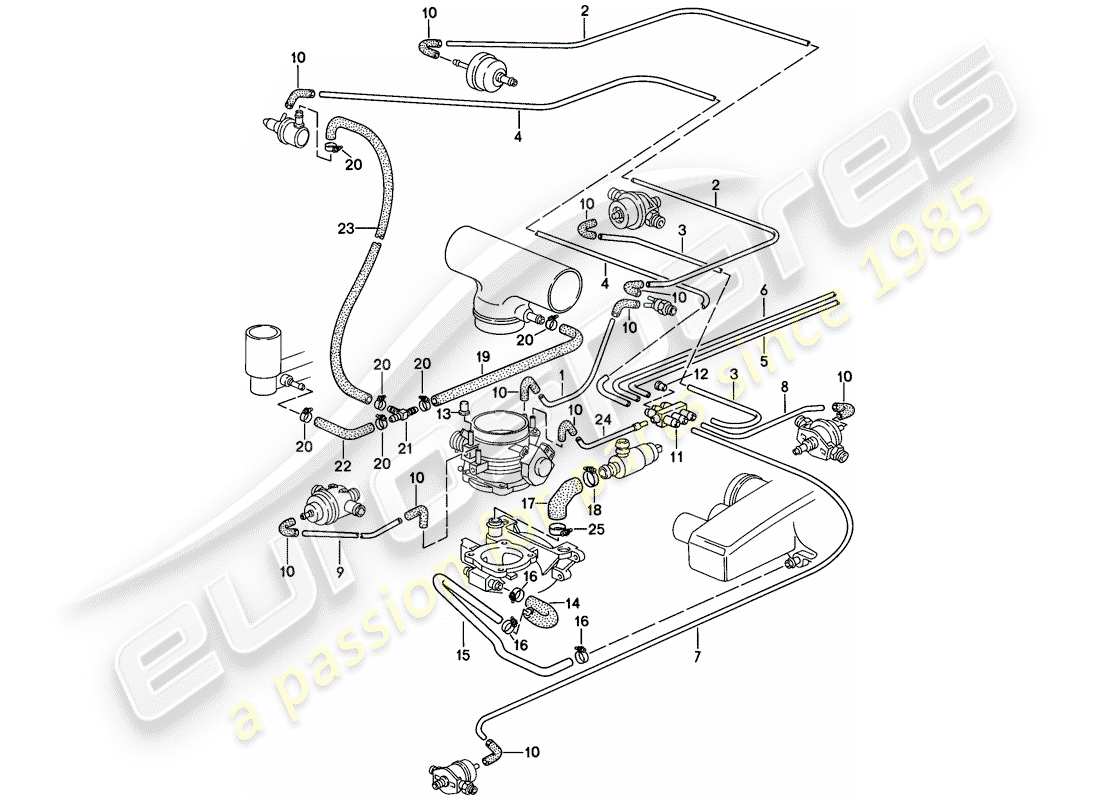 porsche 1985 (928) lh-jetronic - 2 - d - mj 1985>> diagramma delle parti