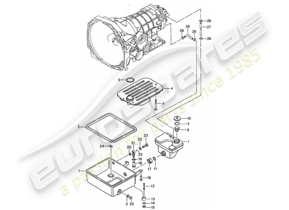 porsche 1994 (968) tiptronic - coppa dell'olio - filtro dell'olio diagramma delle parti