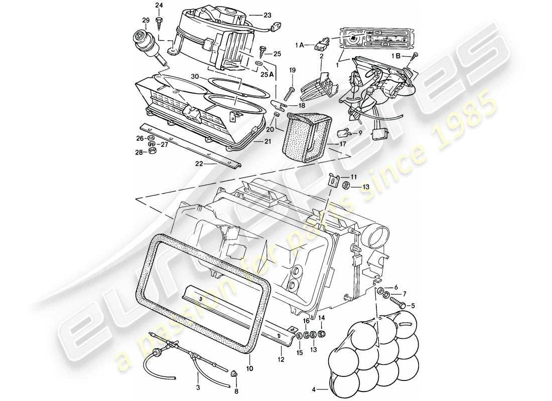 porsche 1978 (928) interruttore di comando - linee diagramma delle parti