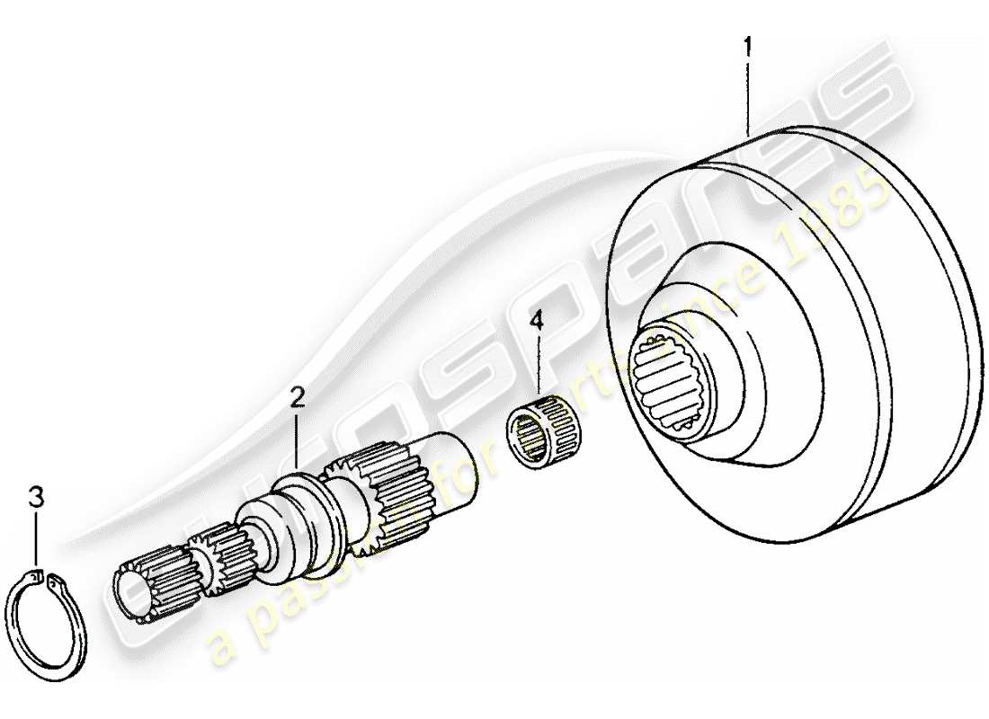 porsche 1998 (993) frizione viscosa diagramma delle parti