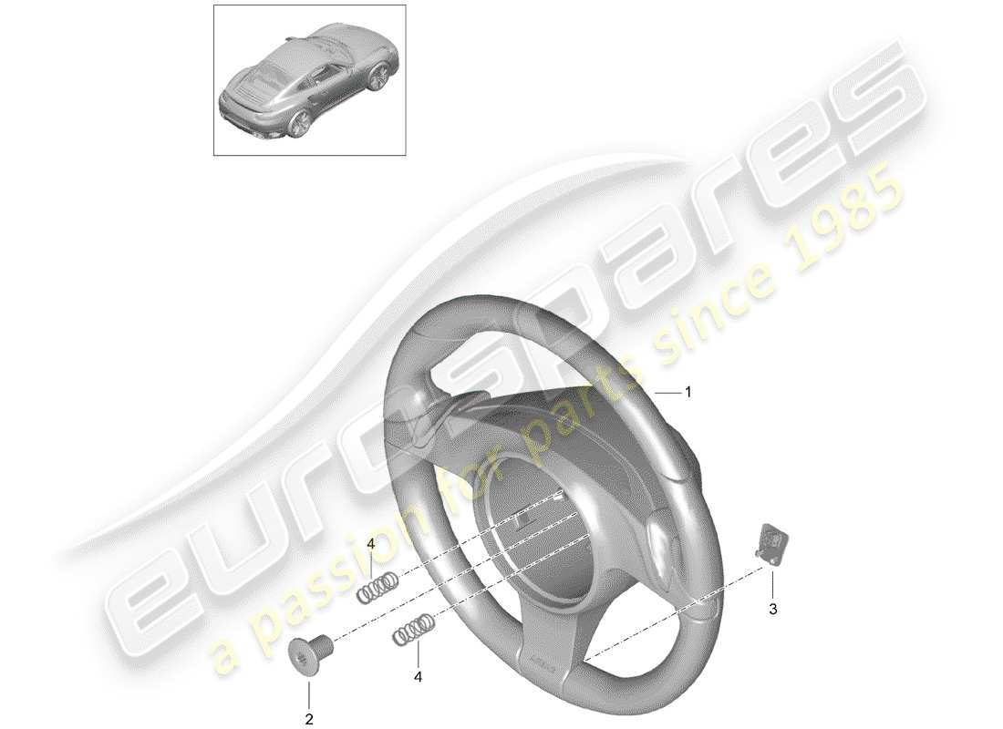 porsche 2019 (991-2 turbo) volante schema delle parti