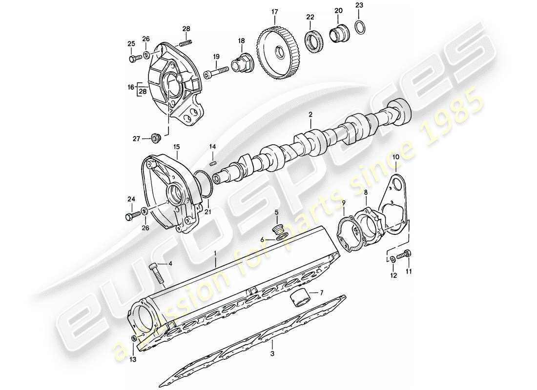 porsche 1988 (944) alloggiamento albero a camme - - albero a camme diagramma delle parti