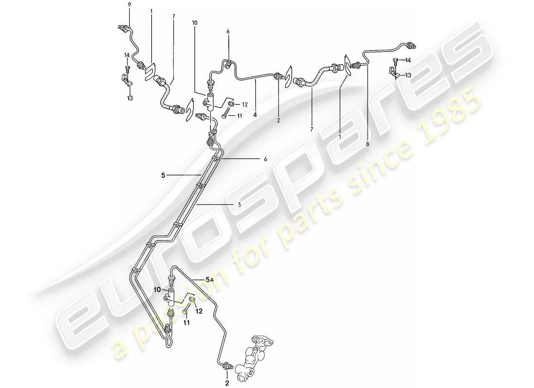 porsche 1979 (924) diagramma delle parti delle linee dei freni
