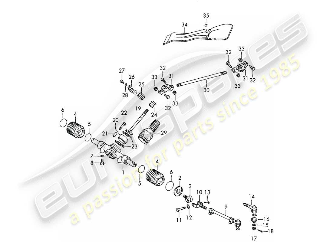 porsche 1966 (911/912) organo di sterzo - leveraggio dello sterzo - d - mj 1969>> - mj 1969 diagramma delle parti
