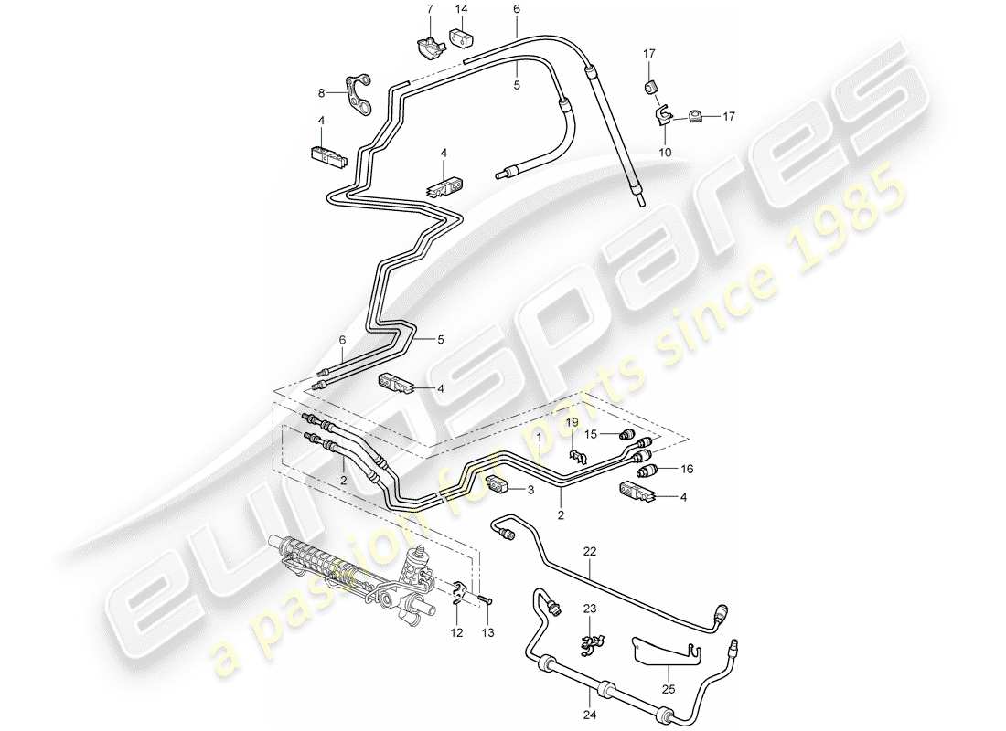 porsche 2009 997-2 turbo / gt2 schema delle parti servosterzo
