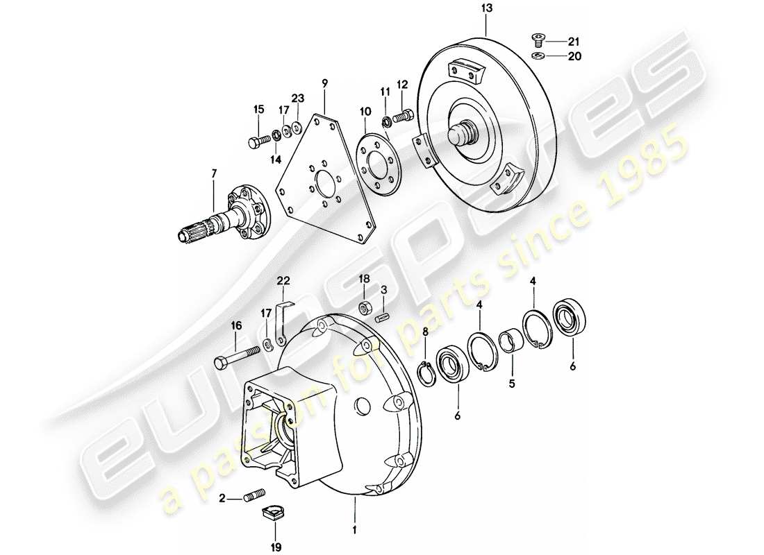 porsche 1983 (928) cambio automatico - convertitore di coppia - alloggiamento convertitore - d - mj 1983>> - mj 1983 diagramma delle parti