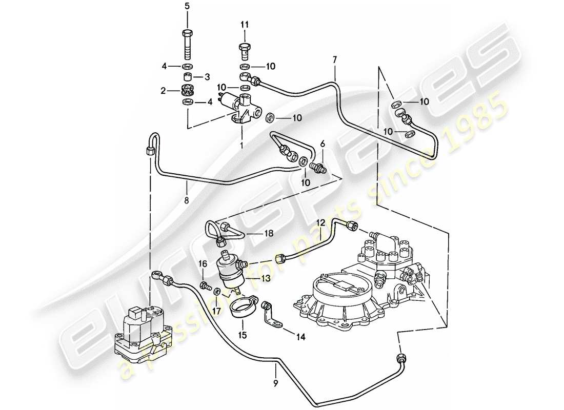 porsche 1985 (928) pressione di controllo - abbassamento - d - mj 1983>> - mj 1983 diagramma delle parti