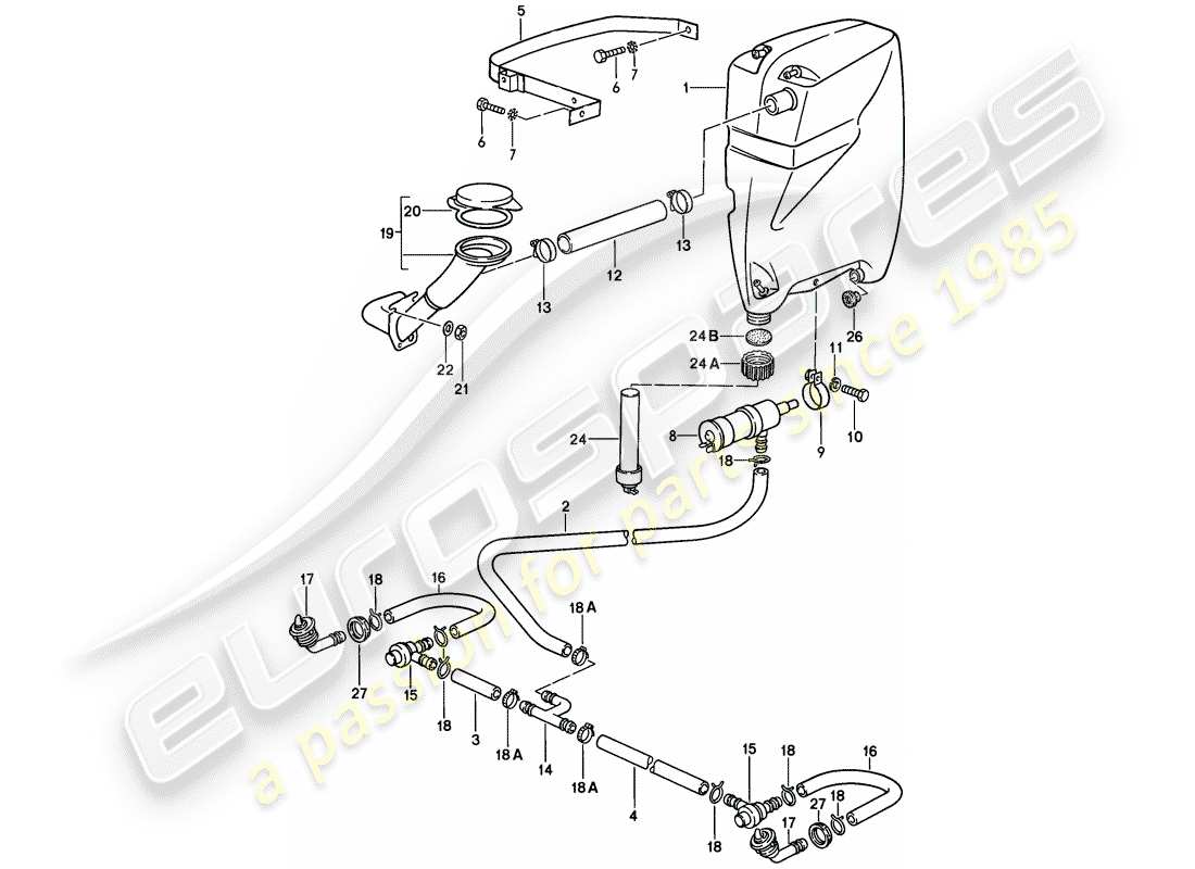 porsche 1981 (928) impianto rondella diagramma delle parti