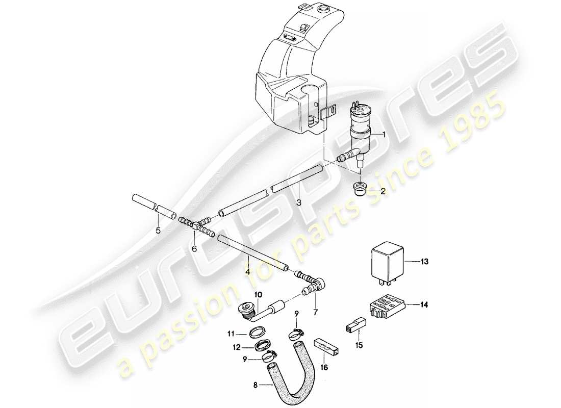 porsche 1983 (924) impianto rondella diagramma delle parti