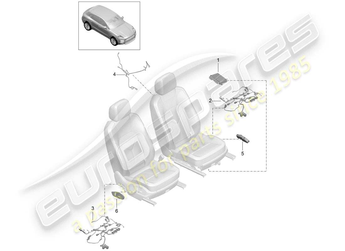 porsche 2020 (macan) schema delle parti elettriche