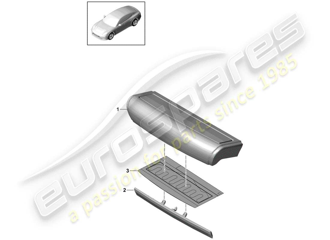 porsche 2017 (panamera 971-1) cuscino del sedile diagramma delle parti