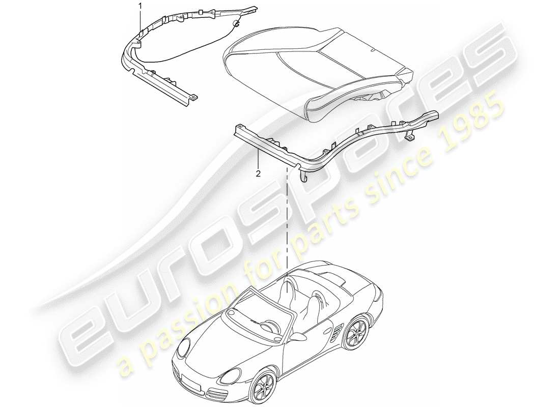 porsche 2010 (987 boxster) porta cuscino diagramma delle parti