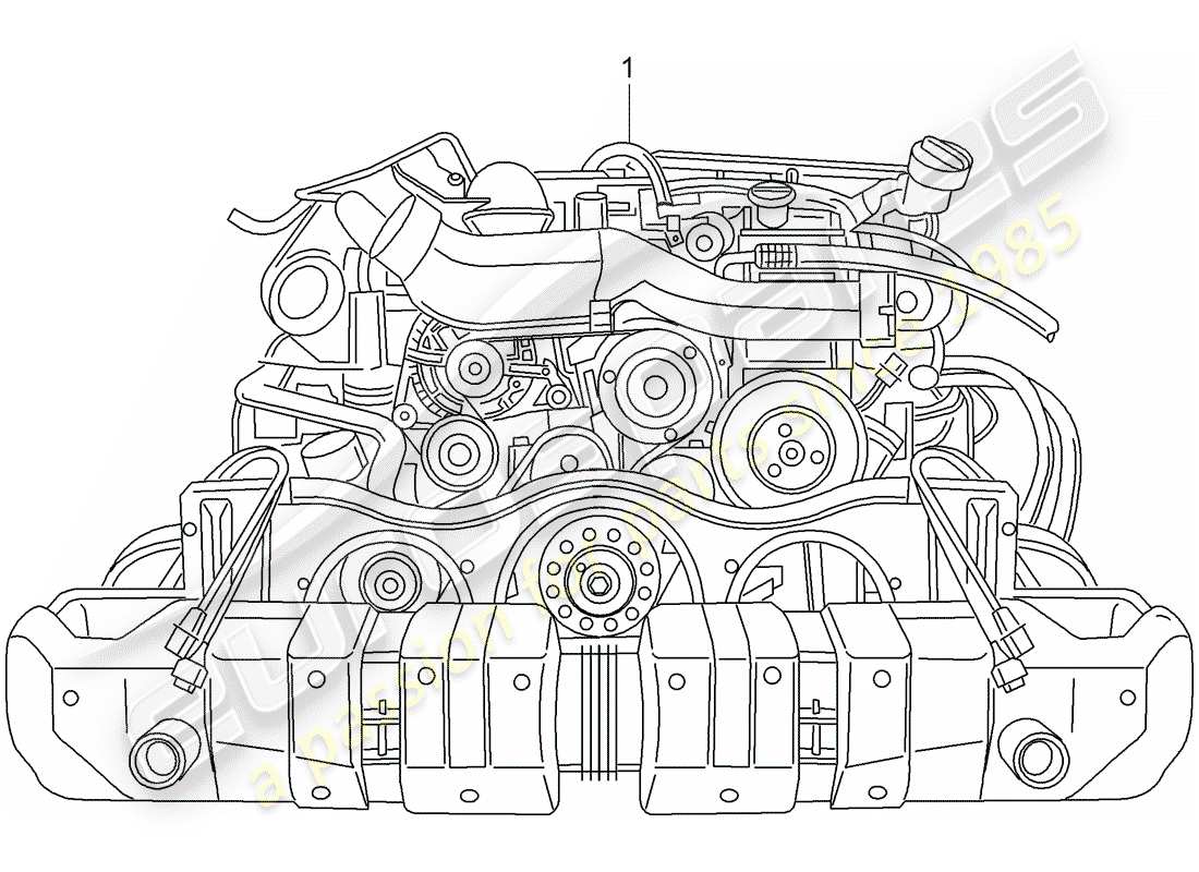 porsche 2009 997-2 turbo / gt2 motore di sostituzione schema delle parti