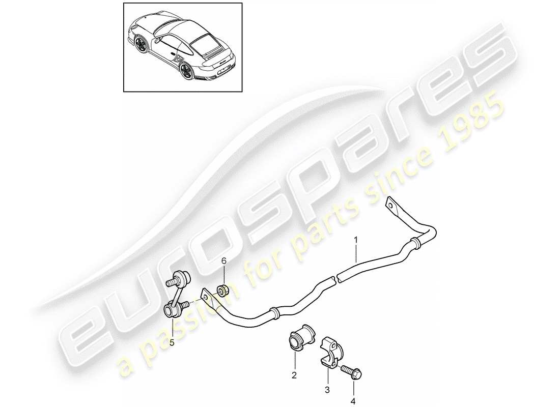 porsche 2011 (997-2 turbo / gt2 rs) diagramma delle parti stabilizzatore