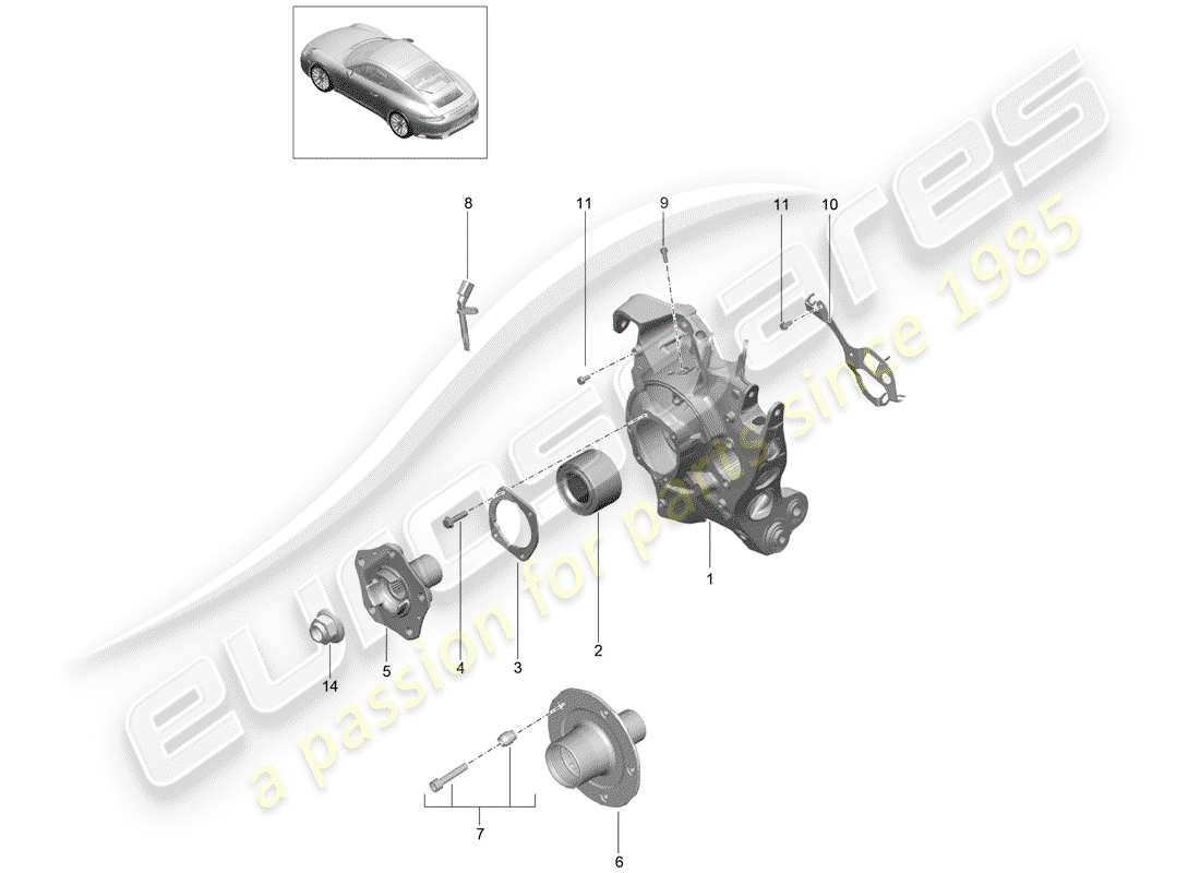 porsche 991 gen. 2 (2020) schema delle parti assale posteriore